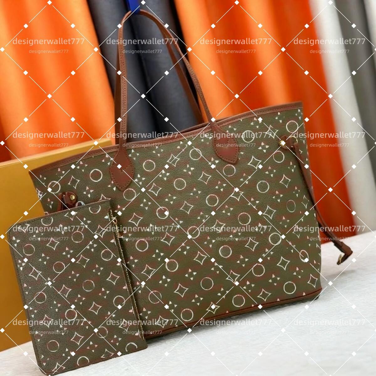 Luxury womens designer tote bag woman handbags leather shopping flower Crossbody shoulder bag composite neverfulltote clutch purse wallet 2pcs/set Top quality