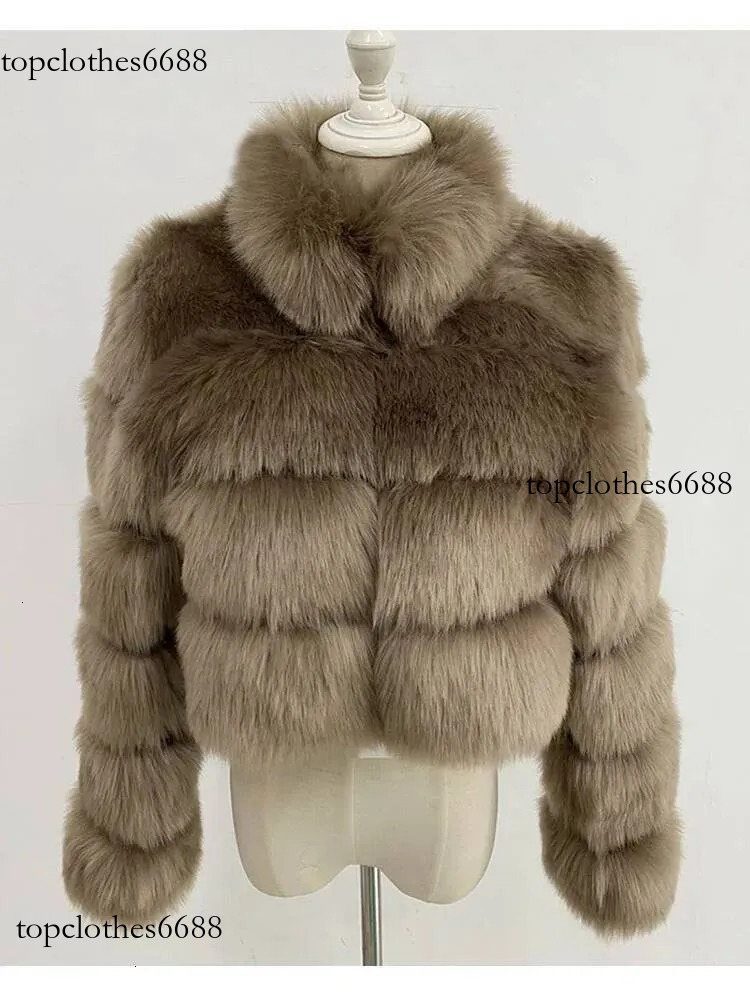 ZADORIN New Fashion Short Winter Fox Coat Woman Stand Collar Thick Warm Furry Jacket Faux Fur Cropped Top