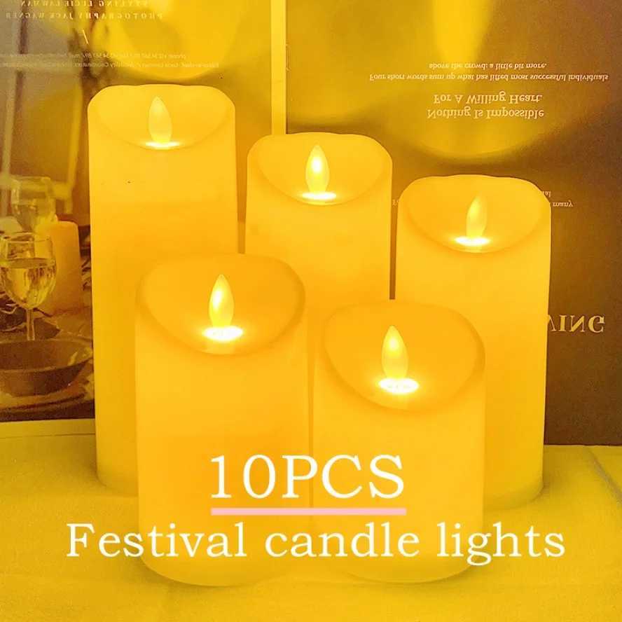 10PCS LED Candles Flameless Flickering Light Flameless Candle Battery Powered for Christmas Wedding Decor Birthday Party Supplie W251107
