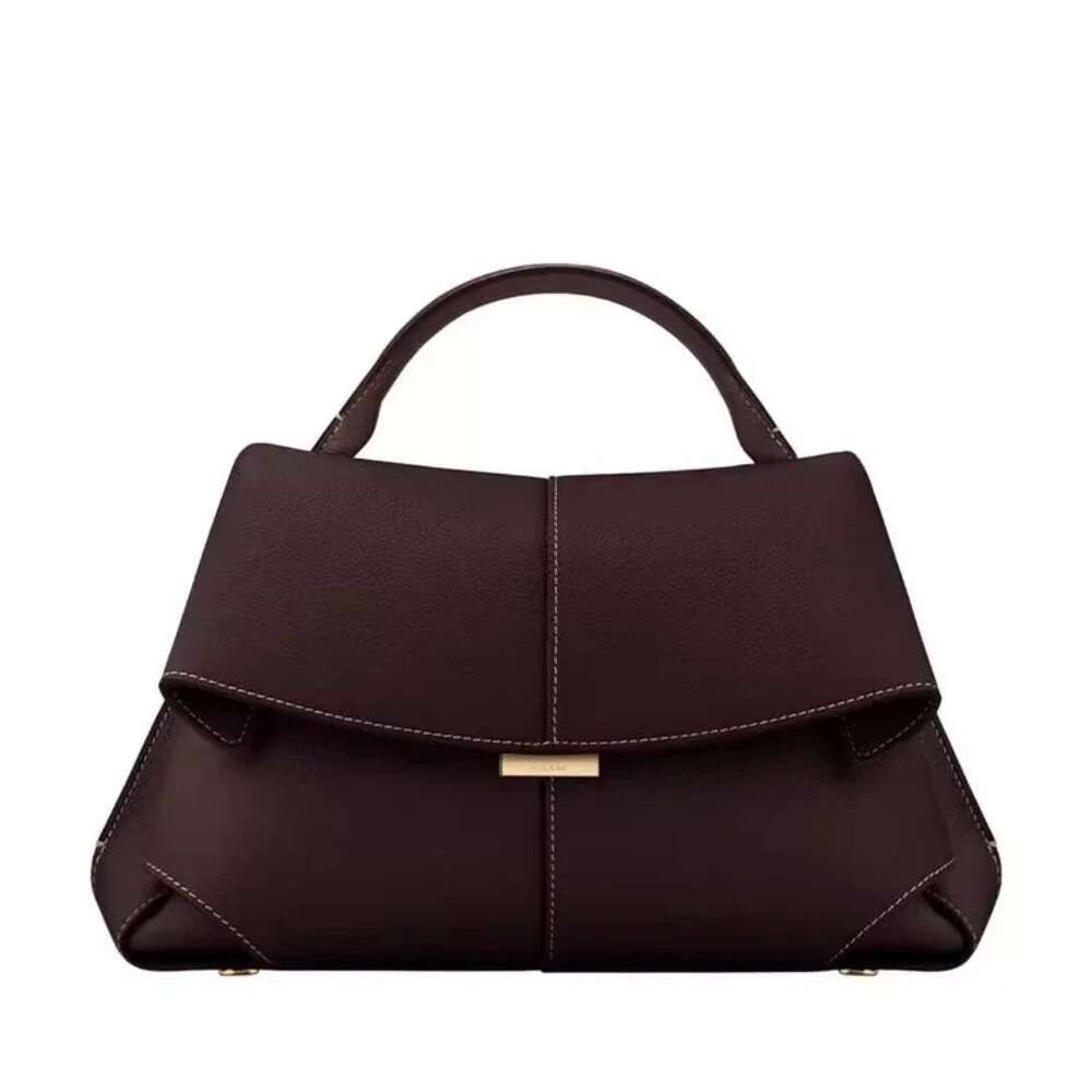 2025 Hot Fashionable Mokki Brand Smile Women's Bag French Design New Pole Head Cowhide Fashion Pleated Handbag