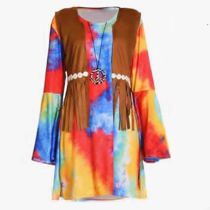 Women's tassel retro hippie performance Halloween costume 2025 temperament versatile new trendy clothing ins