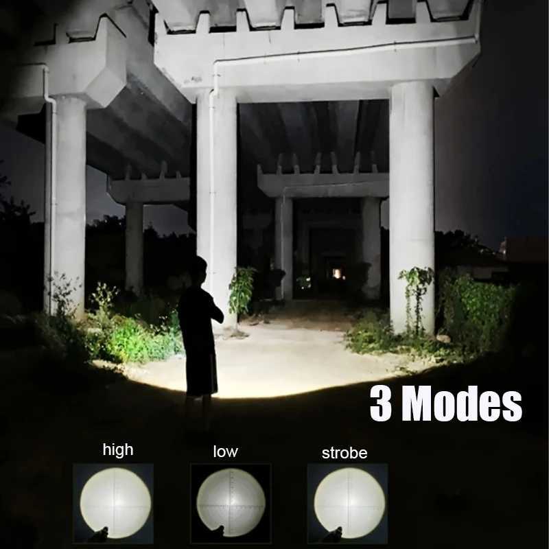 Mini Aluminum Alloy Flashlight USB Rechargeable Strong Torch Light Telescopic Zoom Built-in Battery Outdoor LightingW251106