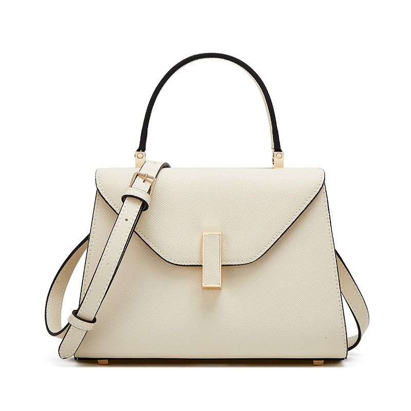 New French Style Light Luxury Fashion Lychee Kelly Bag Niche Design Fashionable Simple Versatile Portable Single Shoulder Crossbody Bag Shoulder Bags