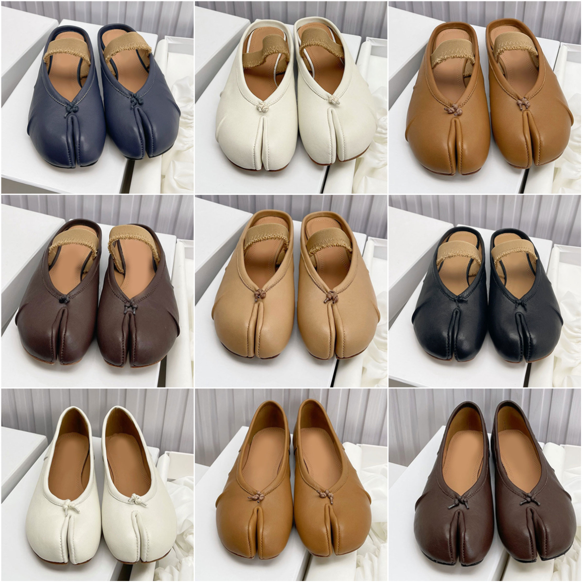 10a quality designer slippers designer ballet flats tabi shoes mary jane shoes luxury slides sliders tabis mules real leather ballerina flats dress shoes slipper