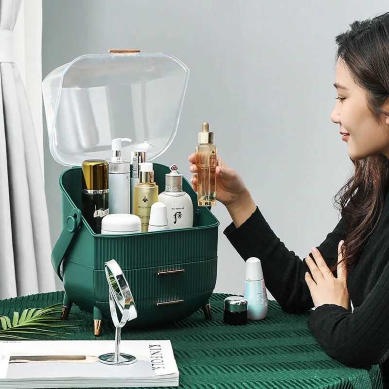 Cosmetic Storage Box Bathroom Big Capacity Waterproof Dustproof Jewelry Makeup Organizer Home Skin Care Make Up Storage Drawer J251115