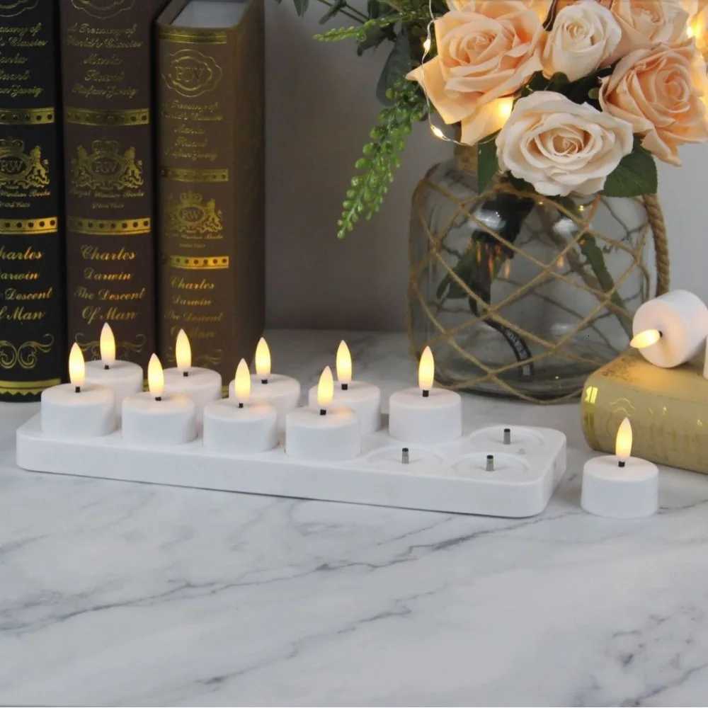 4-12Pcs LED Flameless Candle Light Battery Operated LED Creative Candles Tea Lights Halloween Christmas Party Decor Candle Light W251107