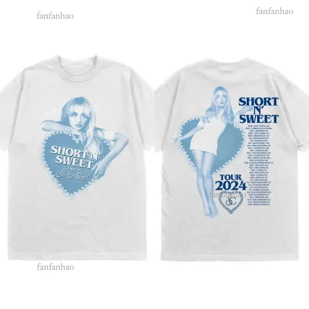 Sabrina Carpenter Album Short NSweet T-shirts Womens Summer Y2k Top Clothing Cotton Harajuku Fashion Mens Street Clothing T-shirtsXJ250318
