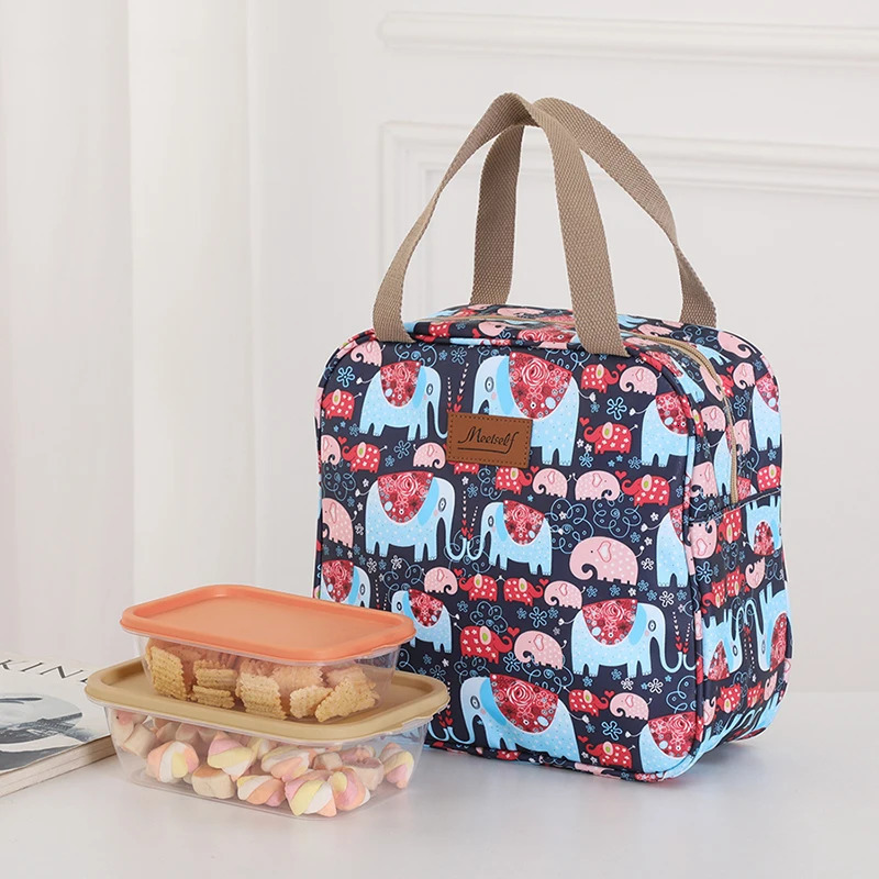 Portable large capacity insulated lunch bag waterproof cloth handbag box outdoor carrying picnic 250401