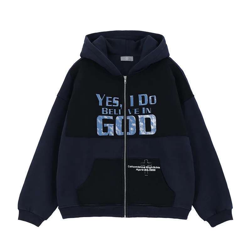 2024Aw New Short Wide Version Zipper Hoodie