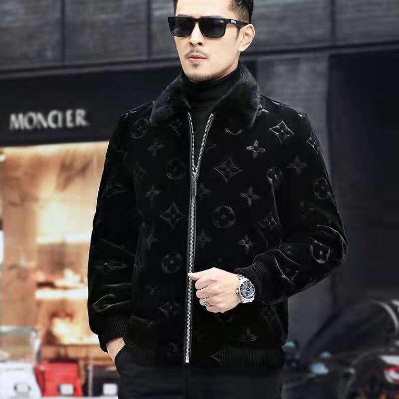Thickened Cold Protection Warm Fashion Male Outwear Casual All match Large Size Fur Outcoat Winter New Men High End Mink Coat 5481