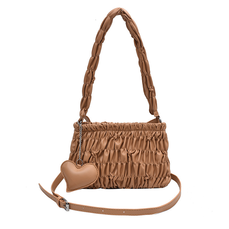 2025S Designer Women S Bag Autumn Armpit Women S New Pleated Small Square Bag Versatile Single Shoulder Casual Crossbody Bag