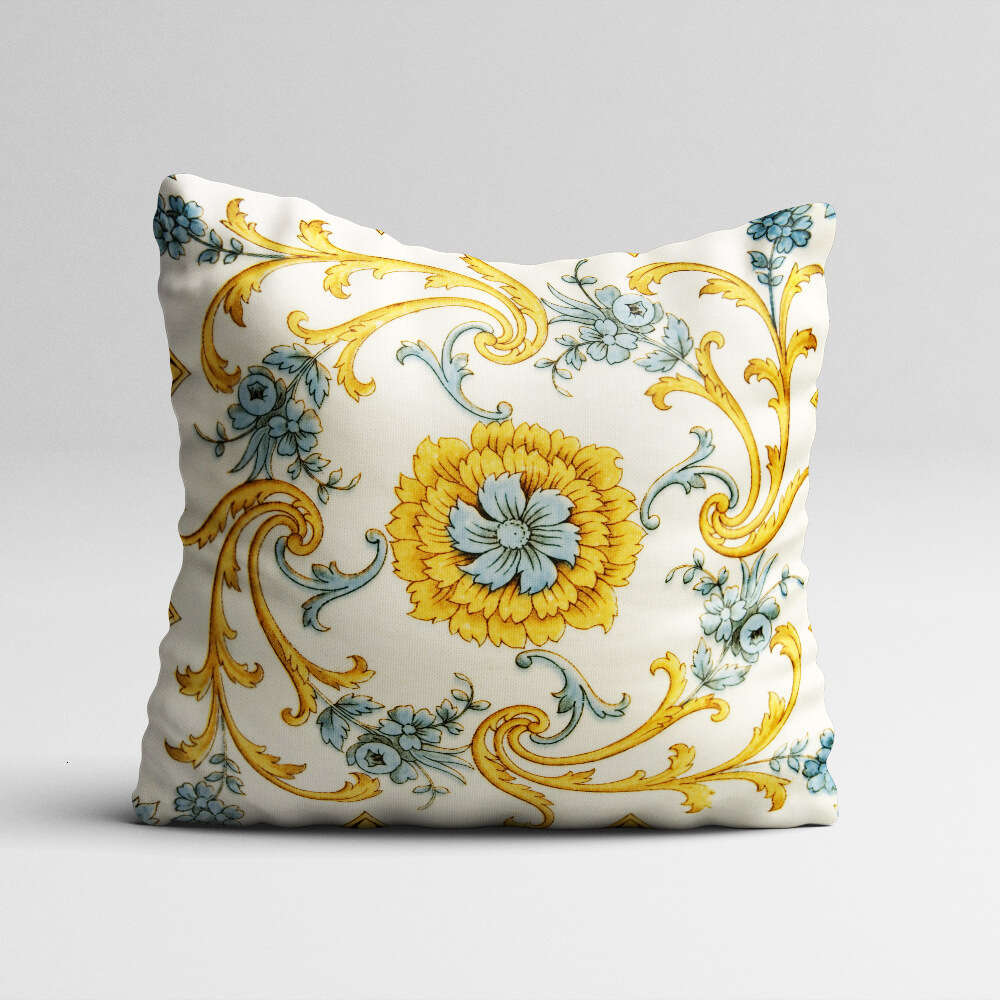 European Style Glossy Korean Woven Bedside Sofa Cushion Cartoon Satin Creative Pillow Print