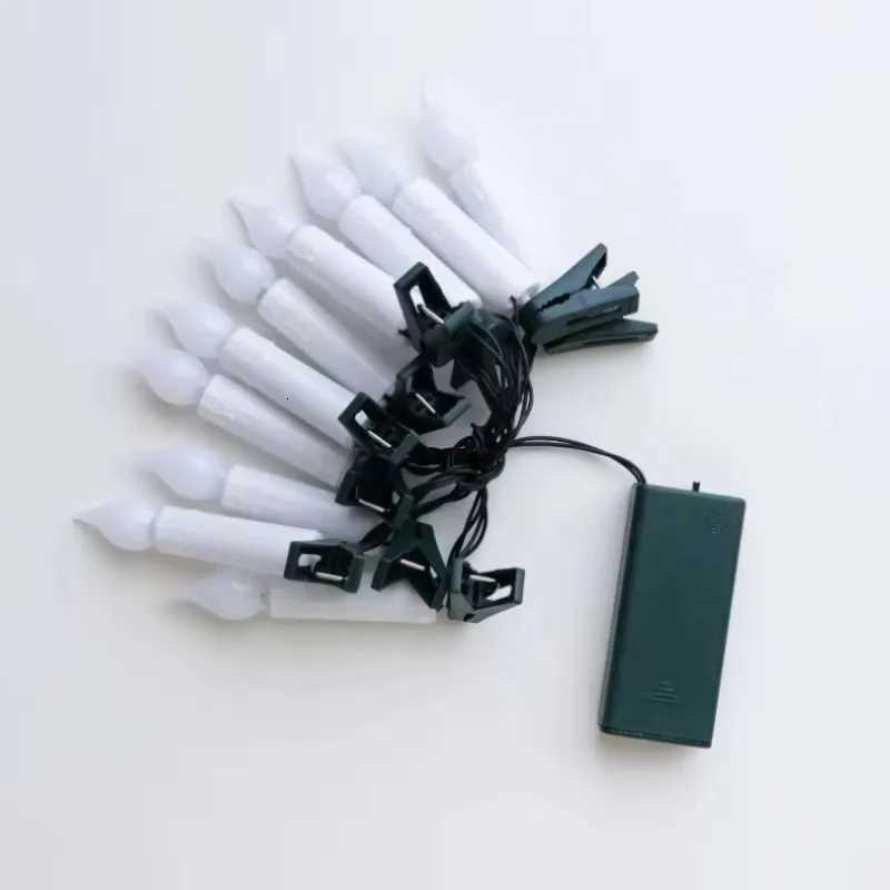 Christmas LED Window Candle Flameless Taper Christmas Candle String Light with Clips for Home Party Xmas Trees Decor W251107