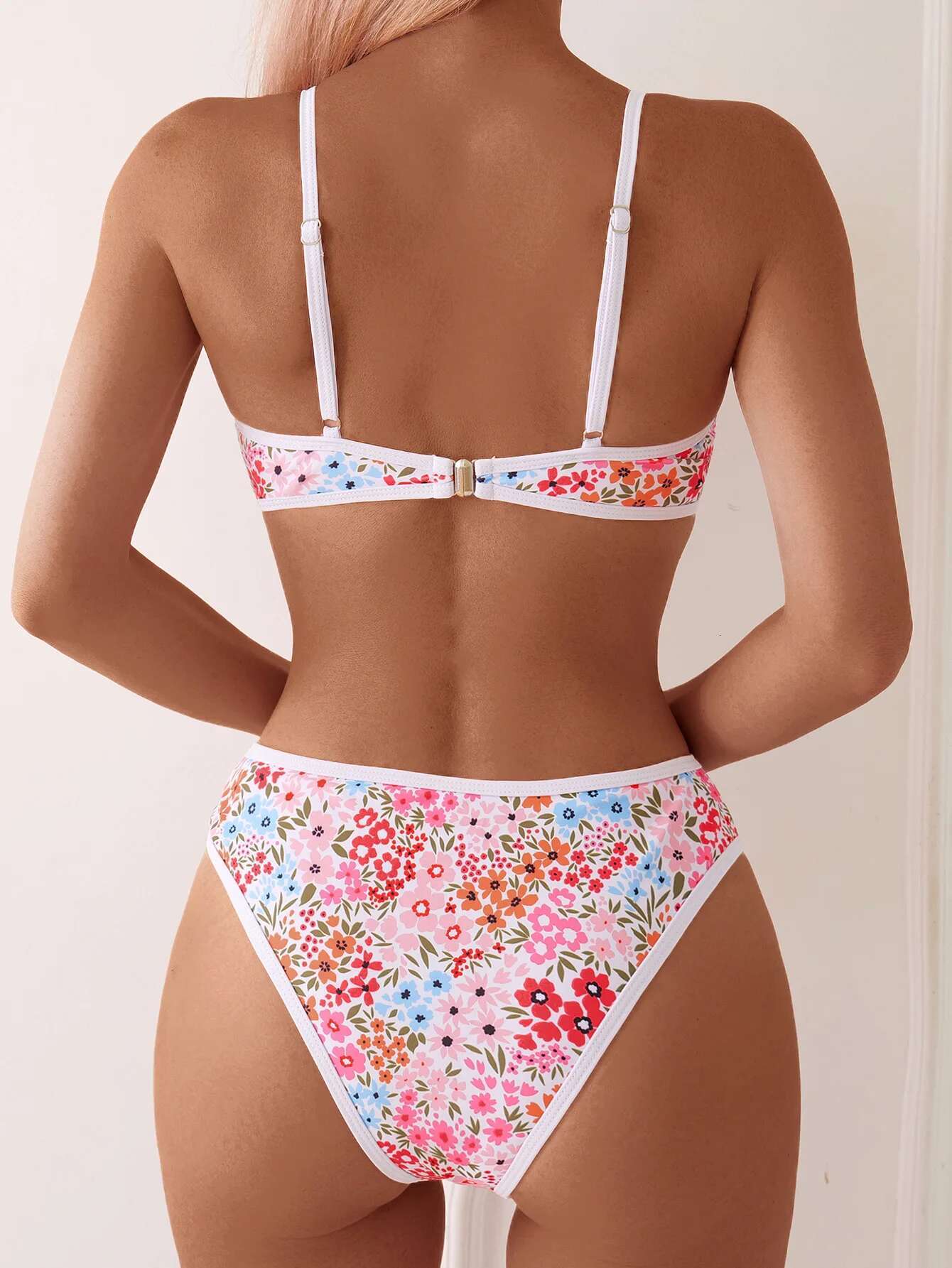 Dongdumaoyi Sexy Leopard Print Bikinis Sets Women Front Metal Ring Push Up High Waist Swimsuit Summer Bathing Suit Two Piece Swimwear