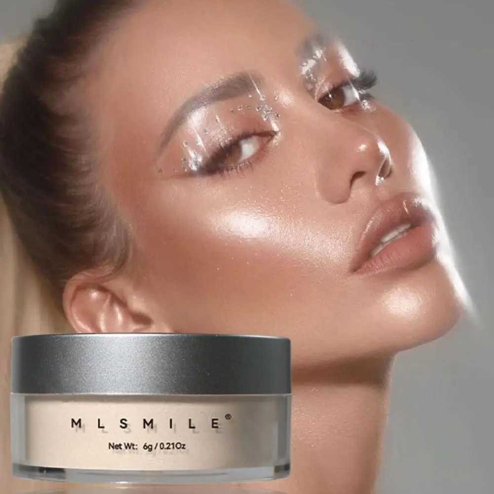 MLSMILE shimmer loose set powder oil control hidden hole durable concealer face powder pearl matte face makeupXJ250407