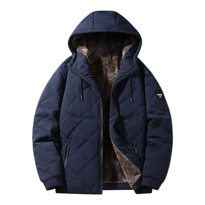 Winter Man Fleece Outdoor Casual Jacket Man Hooded Outwear Warm Jacket Man Multi Pocket Thicken Jacket Male Run Work Safari CoatT251107