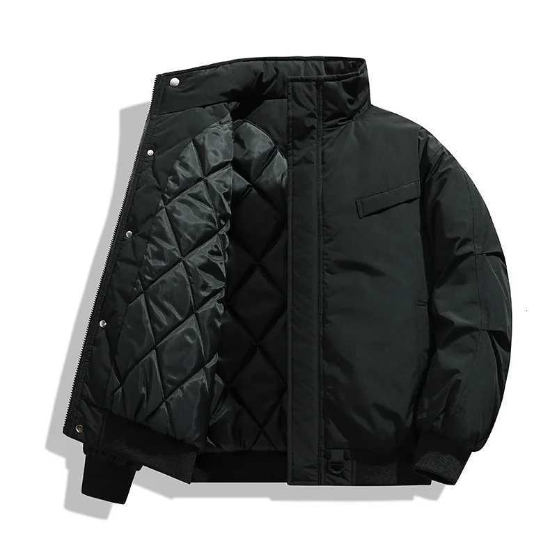 2025 Autumn Men Thick Bomber Jacket Men Cotton-Padded Jacket Men Casual Retro Warm Coats Men Black Parka Jacket Male WindbreakerT251107