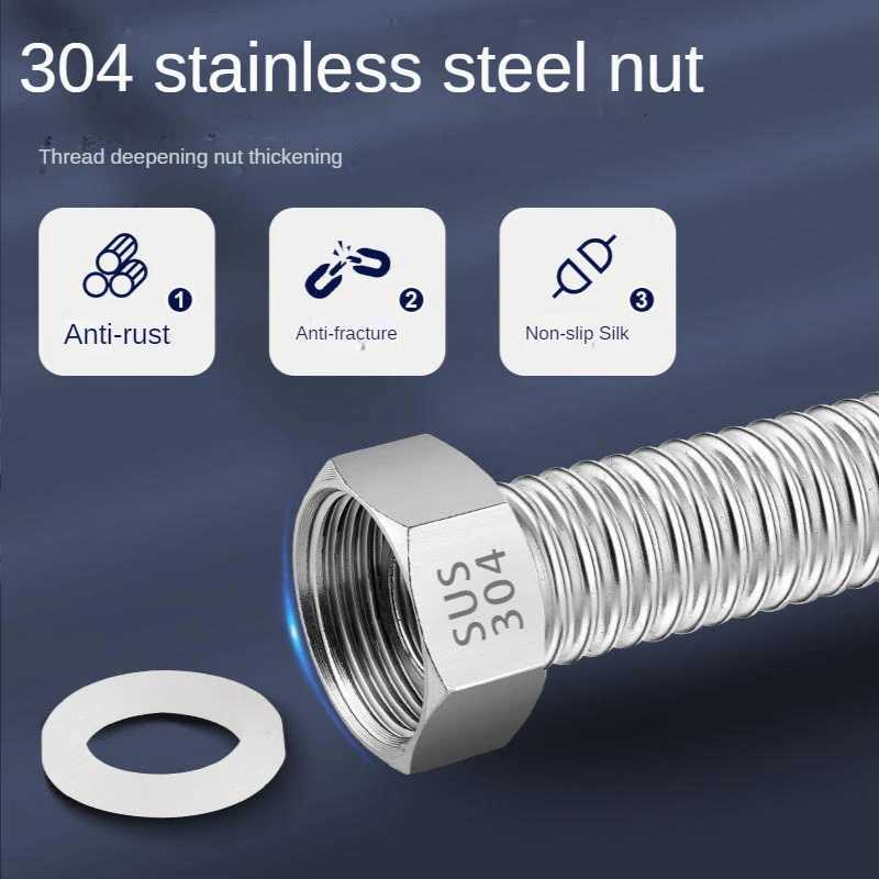 1 Inch 304 Stainless Steel Bellows High Pressure Explosion-proof Hose DN25 Engineering Special Cold and Hot Water Pipe Metal Y251107