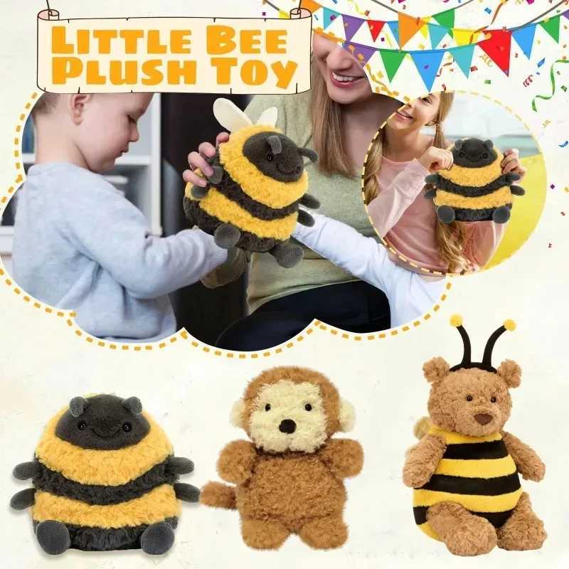 Bee Bear Plush Toy Mini Monkey Stuffed Animal Soft Cartoon Pendant Cute Kawaii Doll Gift Home Room Decoration Birthday Present C251107