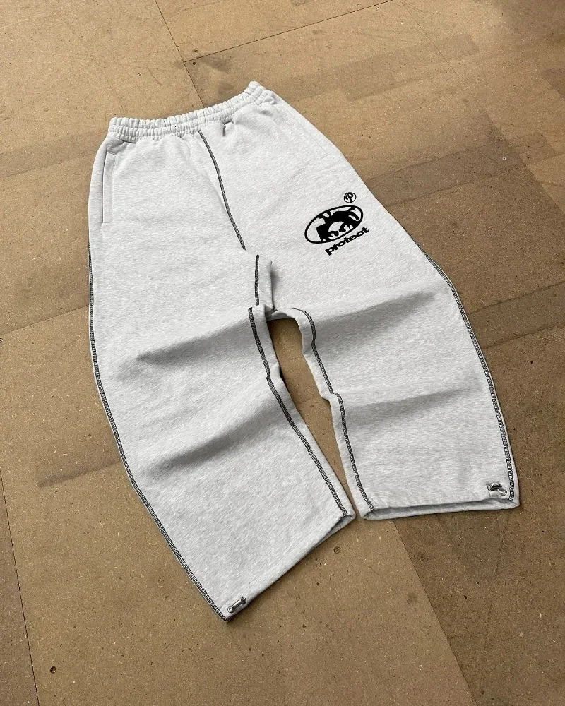 Harajuku retro sweatpants y2k fashionable casual loose pants Gothic fashion brand mens straight leg wide womens street 250403