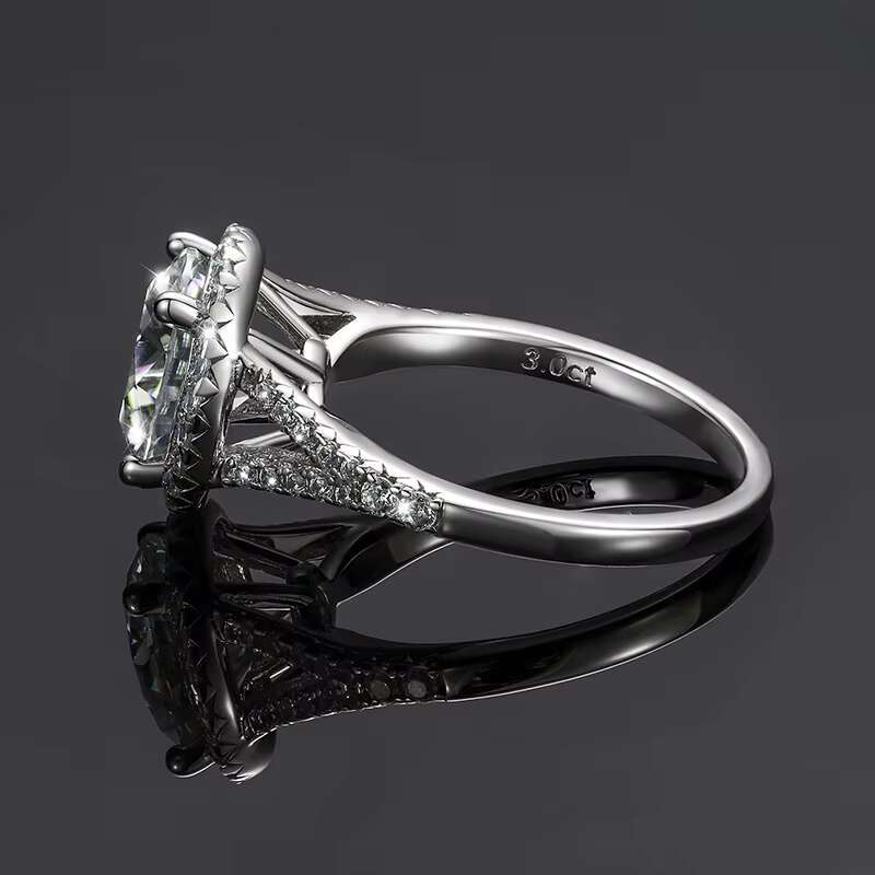 Fine Jewelry Eernity 3ct 9mm Moissanite Ring 925 Sterling Silver Iced Out Engagement Ring for Men Women