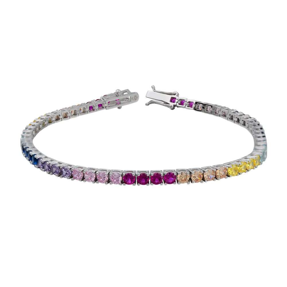Wholesale Jewelry Iced Out Bling VVS Moissanite Diamonds 14K Gold Plated 3MM Tennis Bracelets Chain