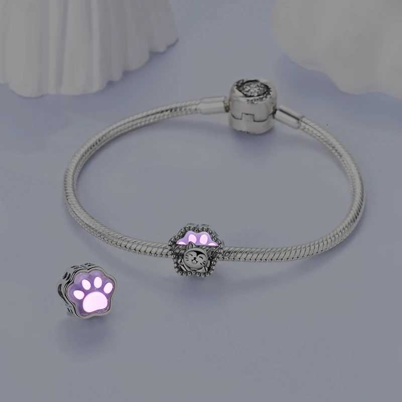 Original Charms Bead Pendant 925 Sterling Silver Cat Paw Bow Girl Cherry Firefly Heart Charm Fit Bracelet DIY Women Jewelry GiftXJ251107