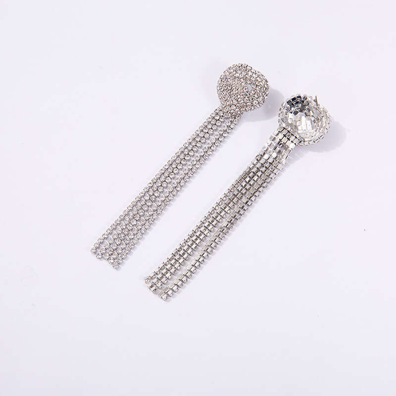 2021 exaggerated tassel studded dia fashionable rhie atmospheric heart-shaped earrings accessories