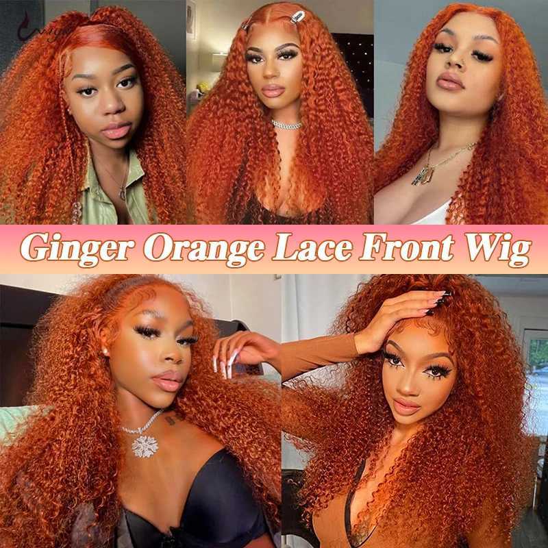 Orange Ginger Lace Front Wig Human Hair 13x6 Deep Wave Lace Front Wigs 38 Inch Water Wave Human Hair Wig Pre Plucked Curly Wigs W251107
