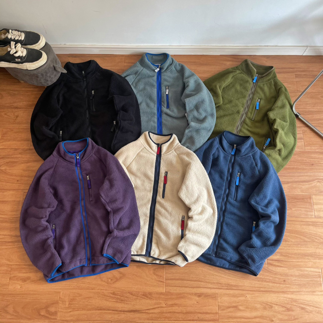 Designer Men's Jackets Lamb Fleece Casual Zipper Jacket Autumn And Winter Stand Collar Outdoor Sports Warm Coat Windbreaker For Men Sports And Le