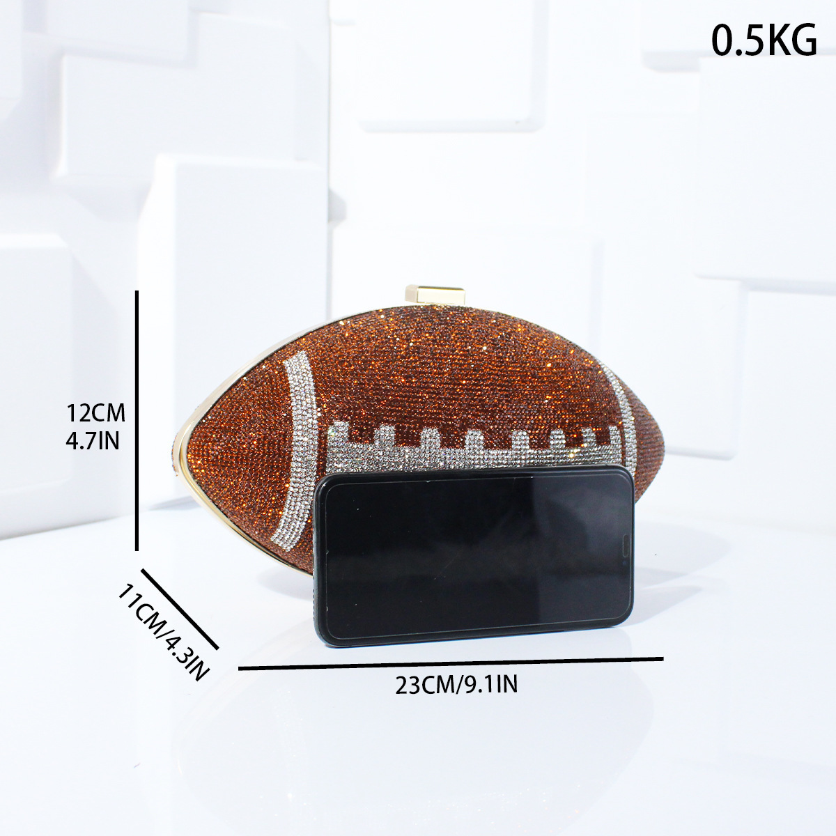 Diamond Evening Clutch Purse Bag Bridal Bling Football Shape Handbag Trendy Fashion One-shoulder Lady Bags XA19H 220818