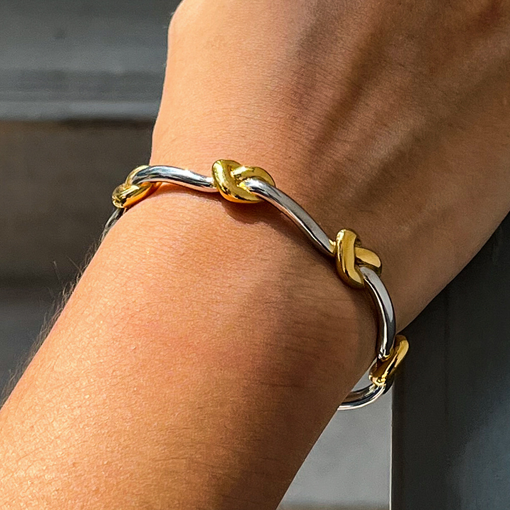 TB BHULAMTE Designer Original Fashion Knot Titanium Steel Bracelet Luxury Colorfast Women's Jewelry Light Luxury High-end Stainless Steel Jewelry