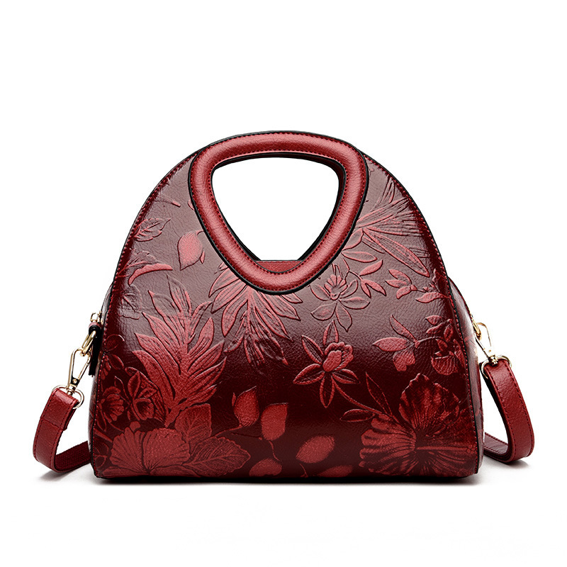 Ethnic Style Handbag Women's Retro Fashion PU Leather Dumpling Bag Single Shoulder Crossbody Designer Bag