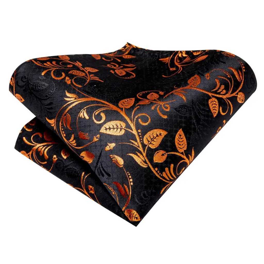 Hi-tie Design Black Solid Dot Silk Wedding Tie For Men Hanky Cufflink Gift Men Necktie Gravata Set Fashion Business Dropsing X250407