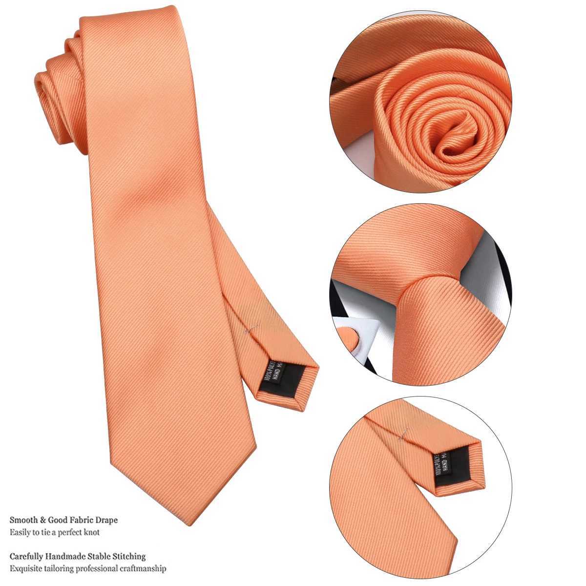 Brand Business Solid Color Ties Handkerchief Cufflink Tie clip Pin Set For Men Formal Necktie Party Wedding Men Accessoreis Gift X250407