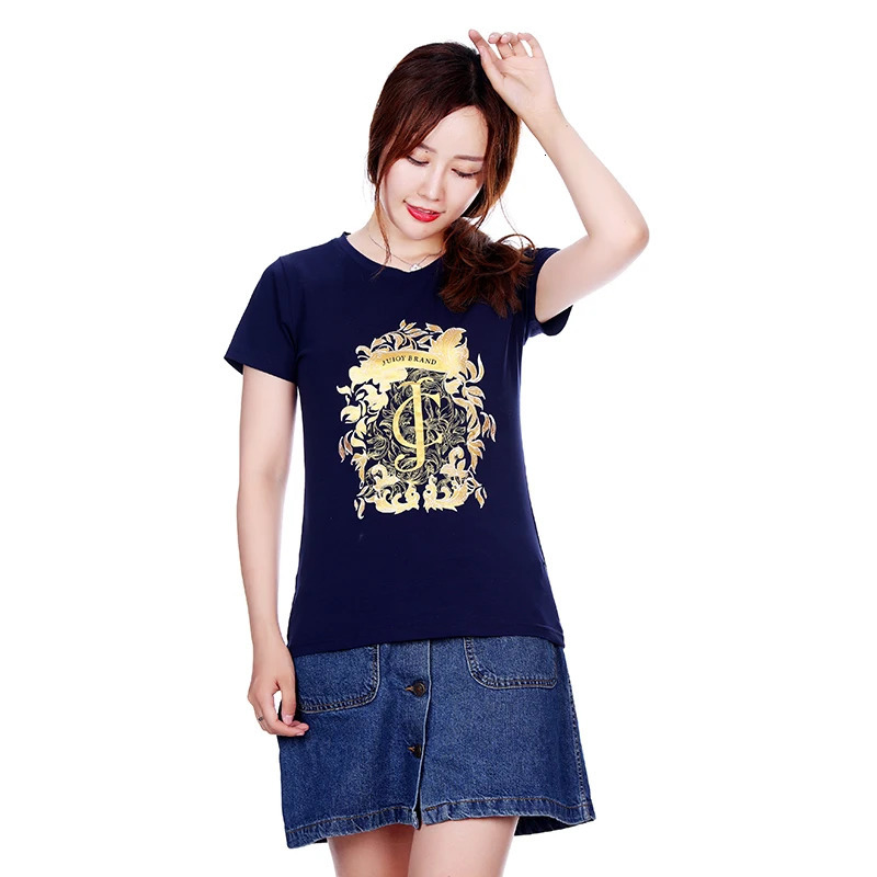 Womens Tshirt Summer Printed Letter Girls Casual Top 250407