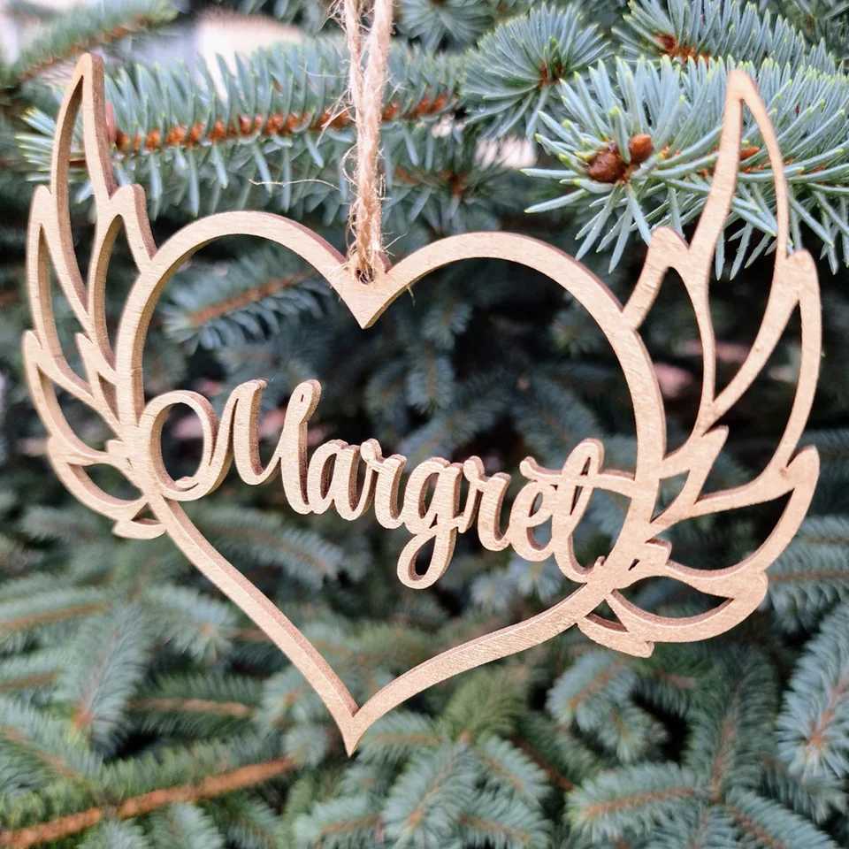 Personalized Angel Wings Ornament In Loving Memory Ornament Memorial angel wings Christmas Ornament Memorial Only Tags Only Tags W251107