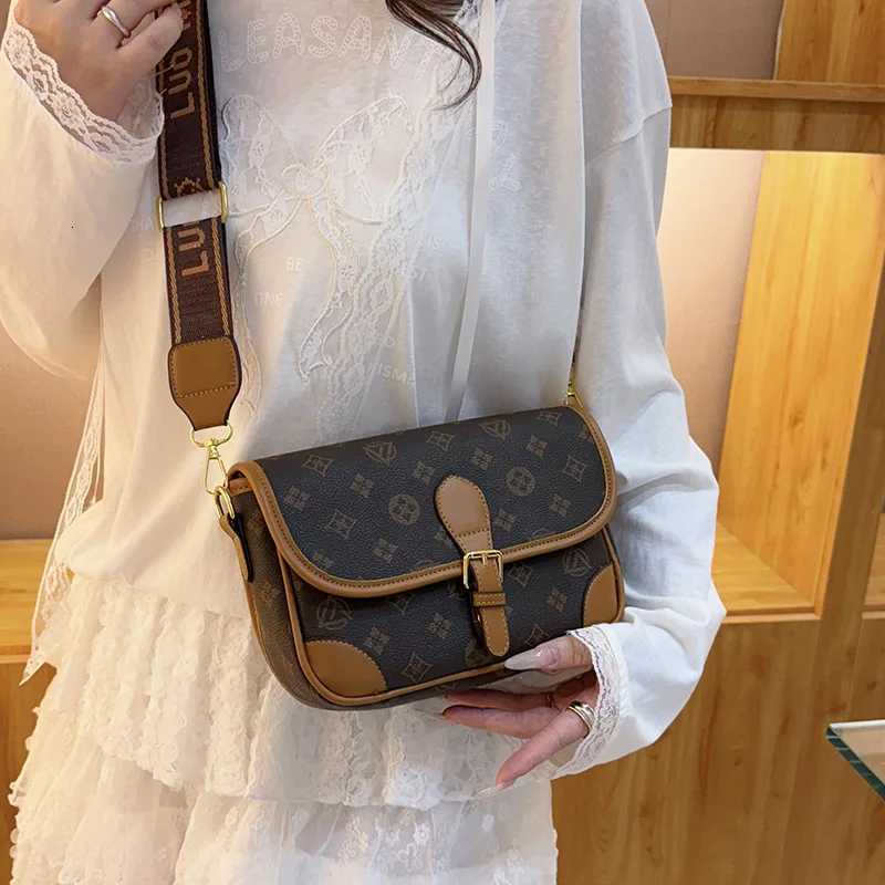 Wide Strap Crossbody Bag Women Premium Distressed Leather Retro Design All Day Comfort Ergonomic Support Coffee Run LuxeW251107
