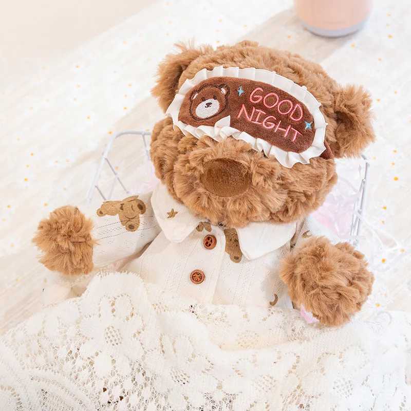 Ryan Pajama Bear Plush Doll High Quality Cute Teddy Bear Wear Eye Masks And Pajamas Stuffed Accompany Sleeping Gift Kid Gift C251107