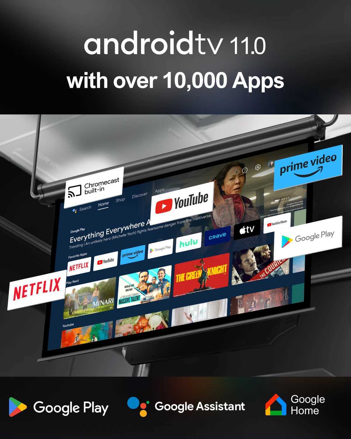 ULTIMEA 4K Projector Android 11.0 1000 ANSI Lumen Dual WiFi Projector Full HD 1080P Home Theater Cinema Outdoor Portable Beamer X250407