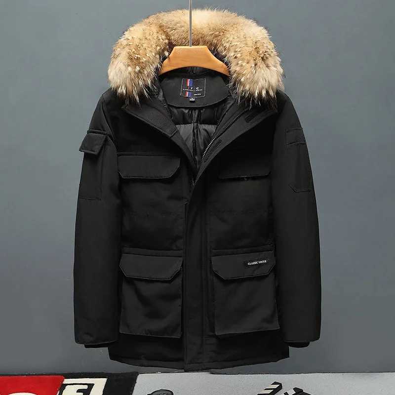 New Winter Men Casual Duck Down Coats Hooded Fur Collar High Quality Male Windproof Waterproof Winter Coats Warm Down JacketsT251107