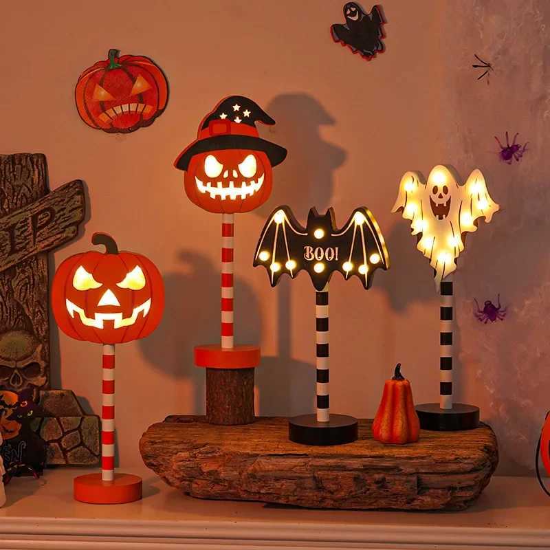 LED Halloween Night Light Waterproof Battery Power Pumpkin Ghost Ambiance Light Outdoor Garden Bedroom Festival Party Decor Prop W251107
