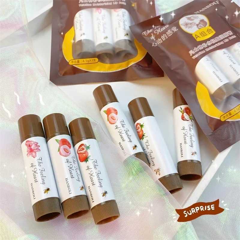 1/3 piece of fruit lipstick moisturizing lip gloss natural nourishing temperature change color lipstick lovely jelly coloring lipstick W250407
