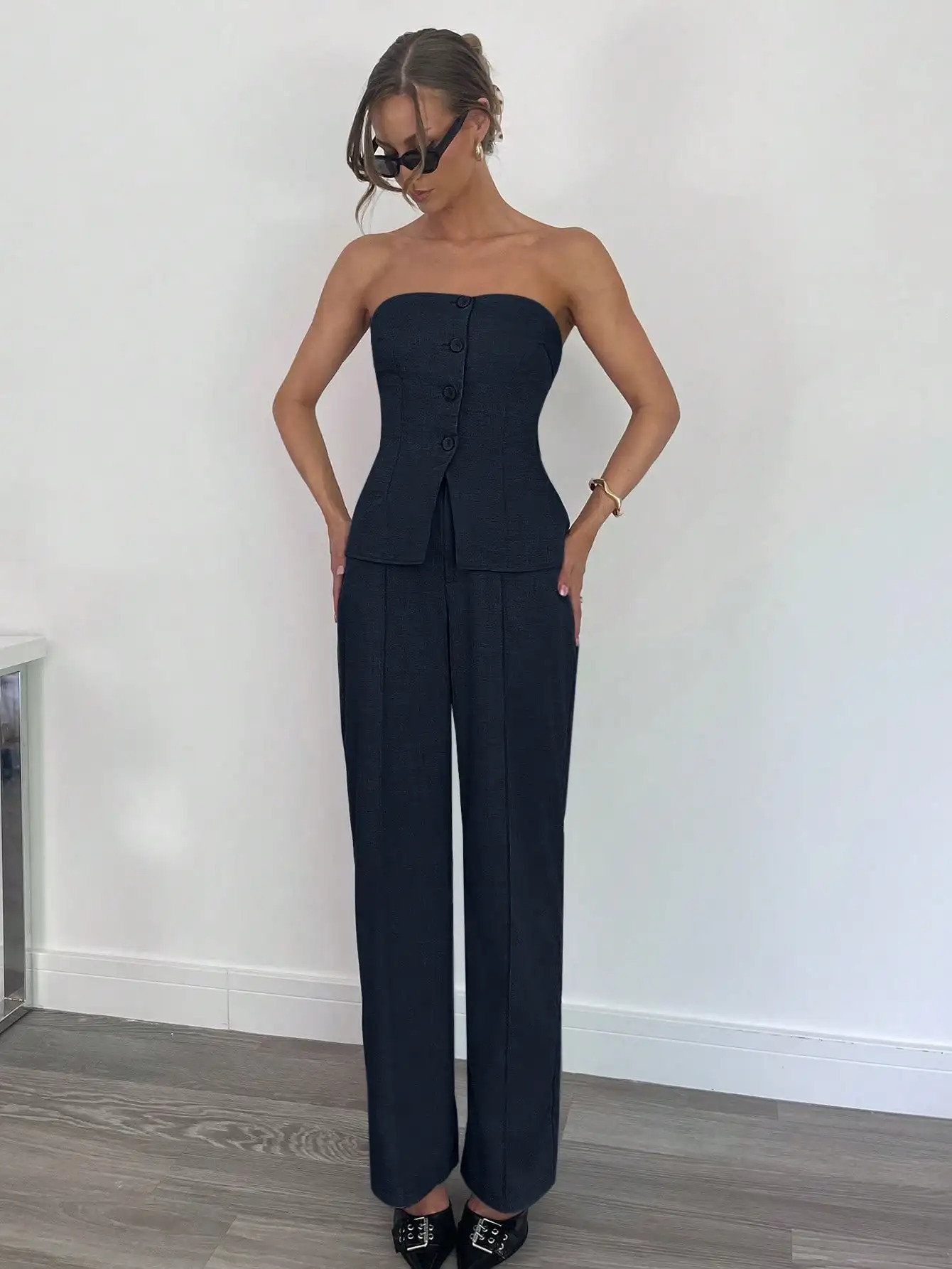 European and American Character Shoulder Pants Set 250407