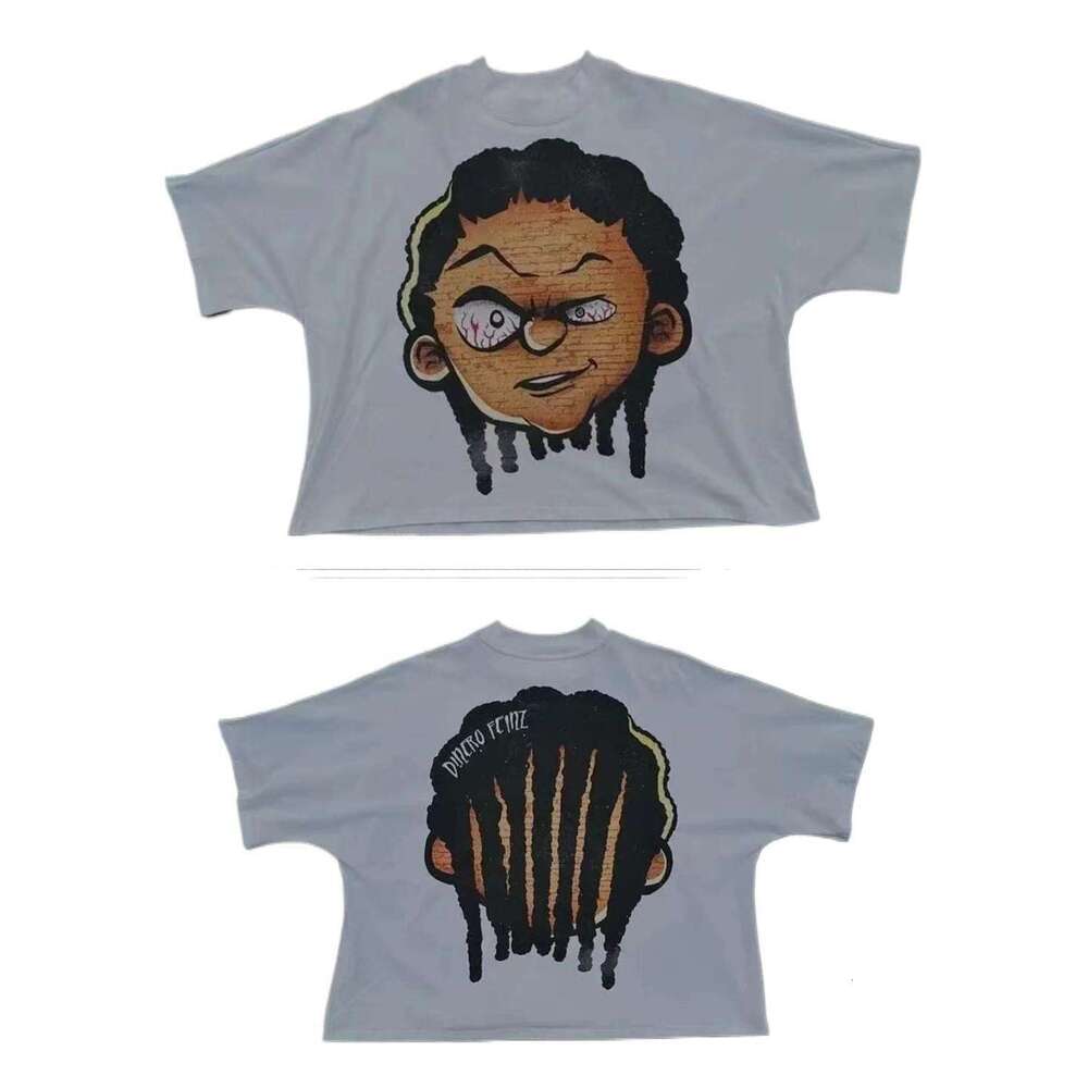 Gothic punk high street cartoon short sleeved top for men Y2k in the United States