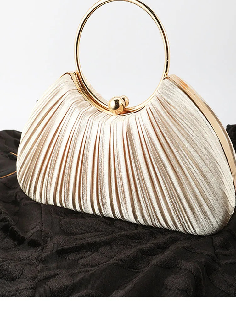 Womens silk satin evening bag womens woven clutch wallet shoulder chain wedding party handbag 250402