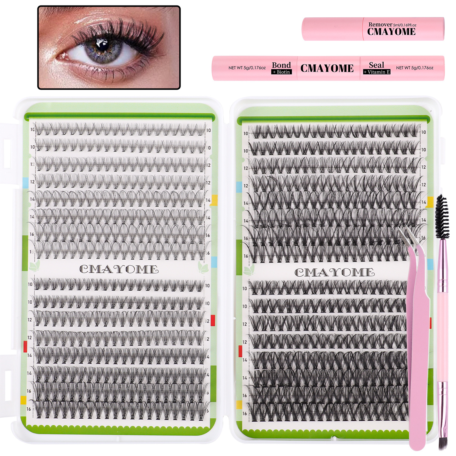 DIY Segmented Eyelash Extensions Soft Lightweight 6401Pcs DIY Cluster Lashes Kit Handmade Reusable Thick Fluffy Individual Eyelashes for Women
