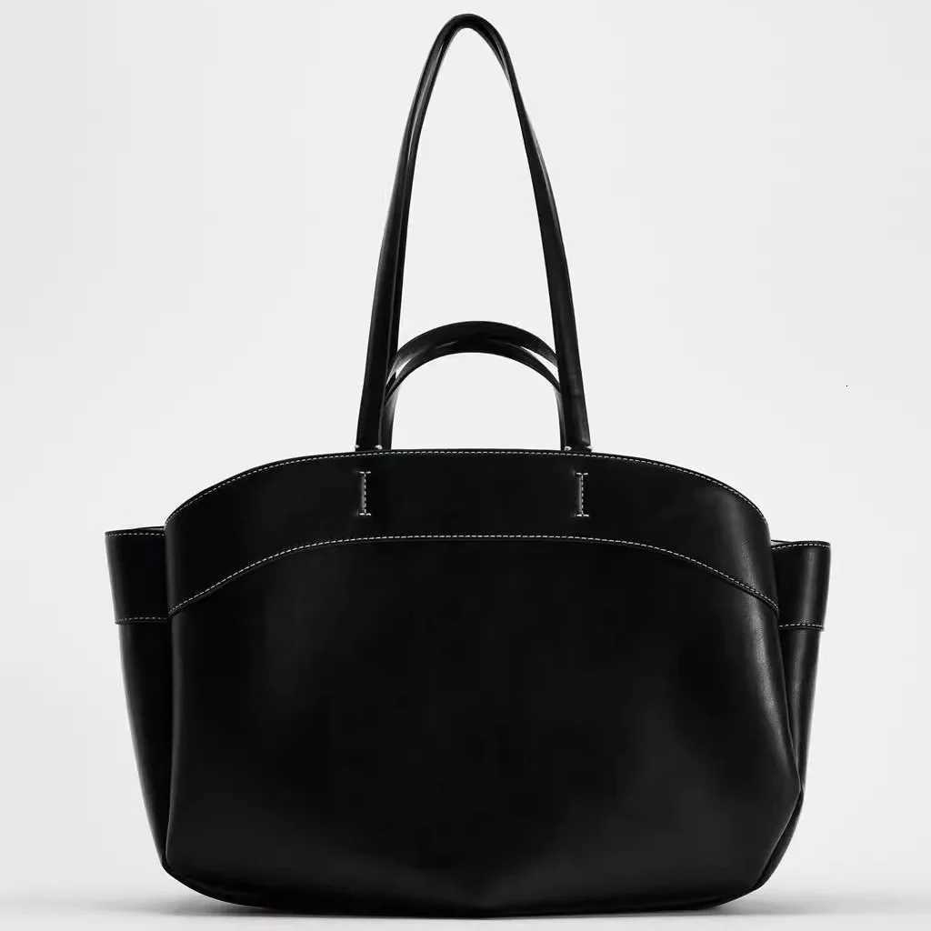 Canvas Splicing PU Tote Bags For Women Luxury Designer Handbag Purse 2024 New Fashion Large Capacity Commuting Shopping ShoulderW251107