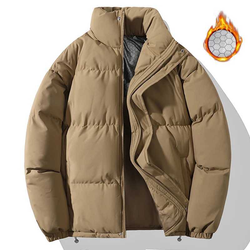 Full Zip Mens Parkas Graphene Puffer Jacket Warm Thick Self Heating Winter Jacket Men Korean Fashion Solid Unisex Coat OutwearT251107
