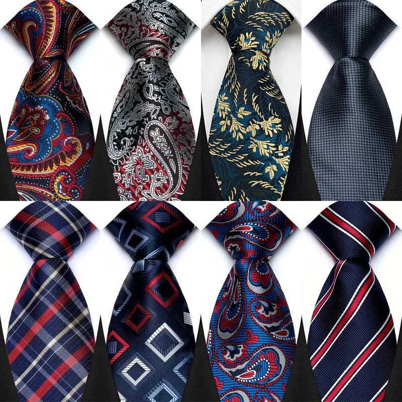 Luxury 8CM Mens Necktie Plaid Stripes Floral Tie For Man Gro Jacquard Woven Neck Tie For Business Wedding Party X250407